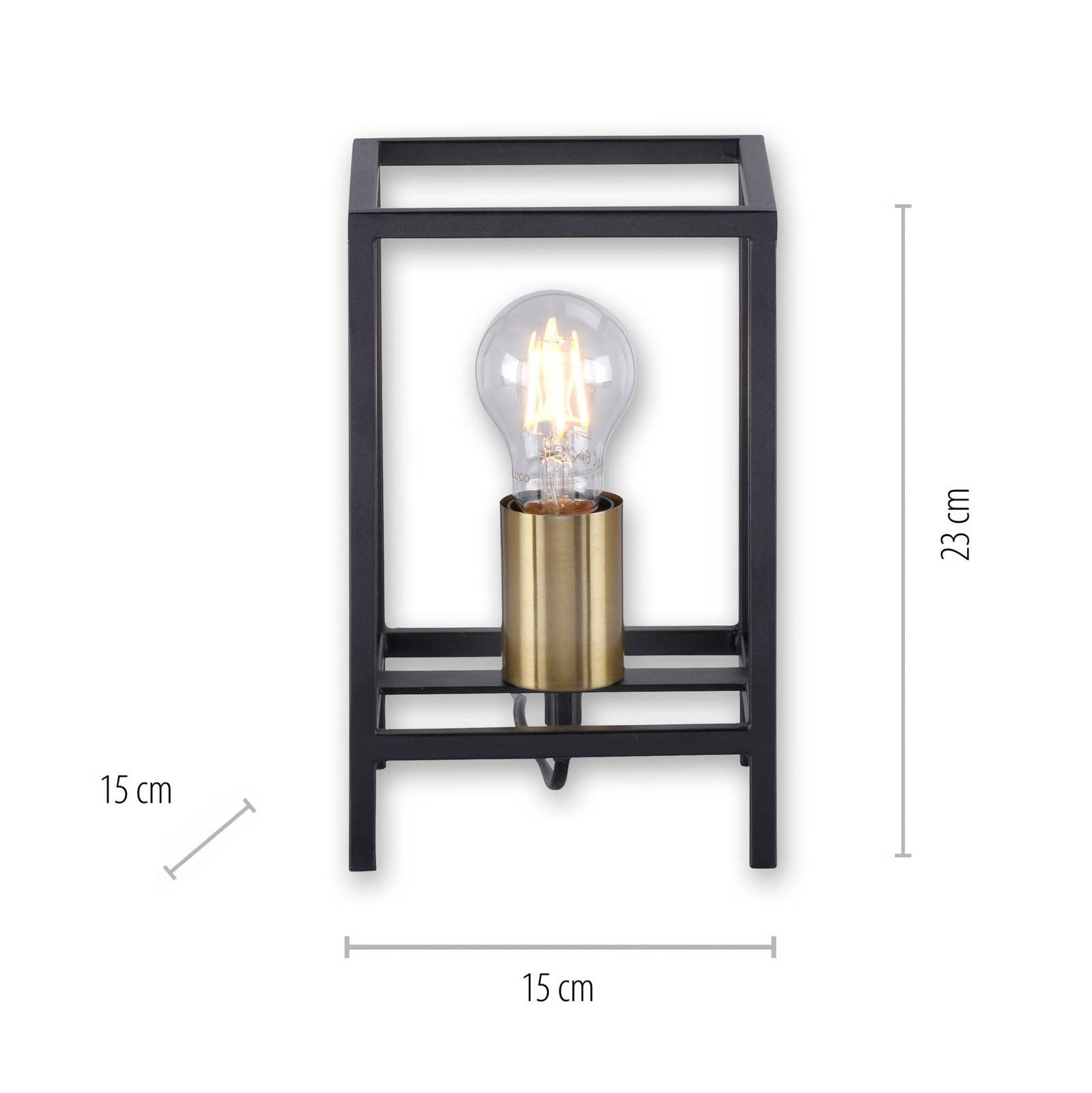 Lampa stołowa Fabio, prostokątna, złota