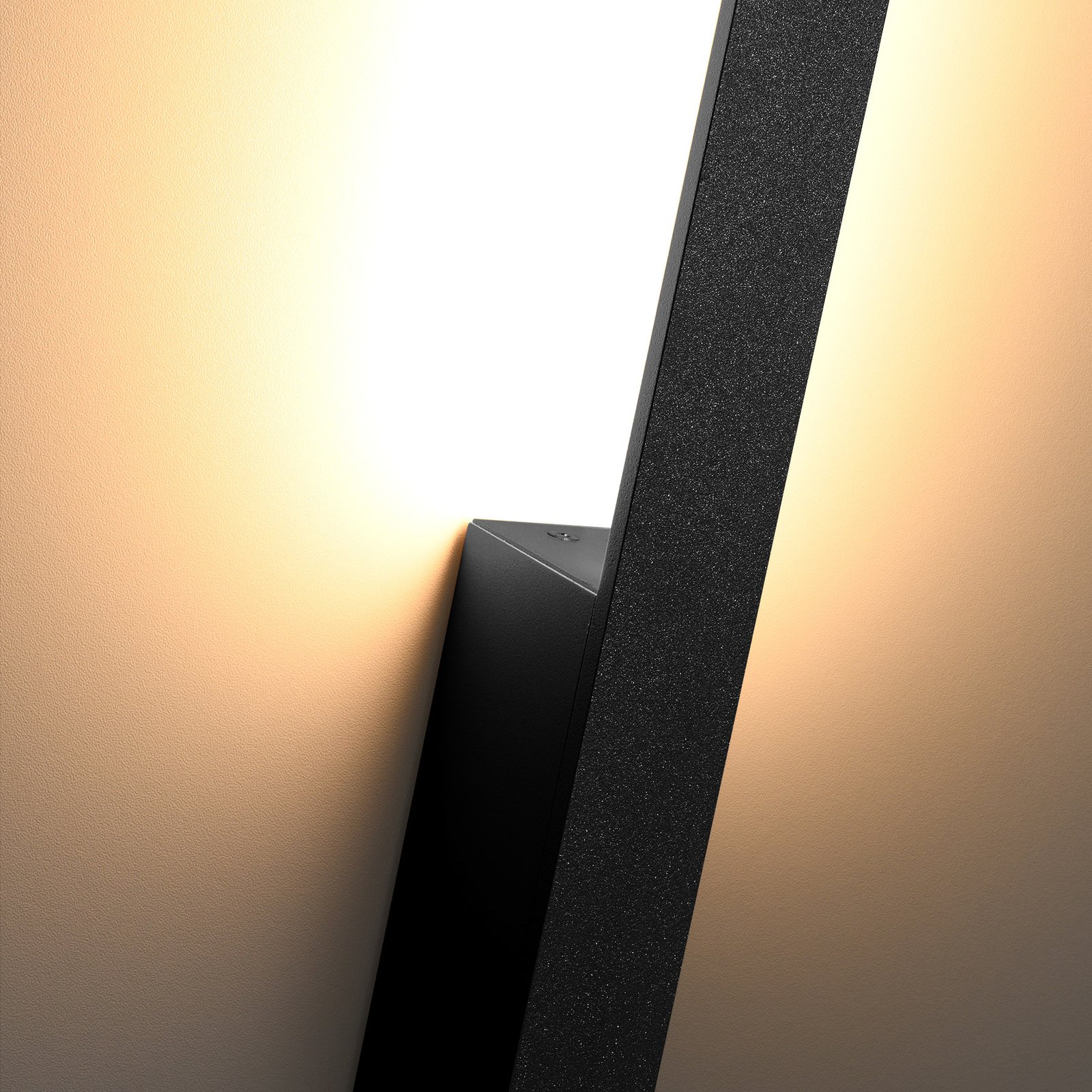 LED wandlamp Lahti M, Ra, 3.000 K, zwart