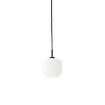 Candeeiro suspenso Megumi, Ø 18 cm, branco/preto, vidro opalino