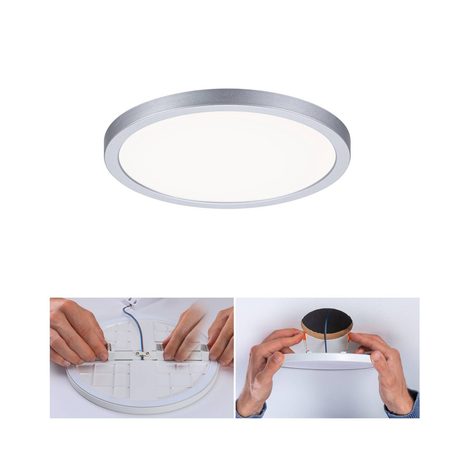 Paulmann LED-panel Areo 4.000 K rund krom 17,5cm