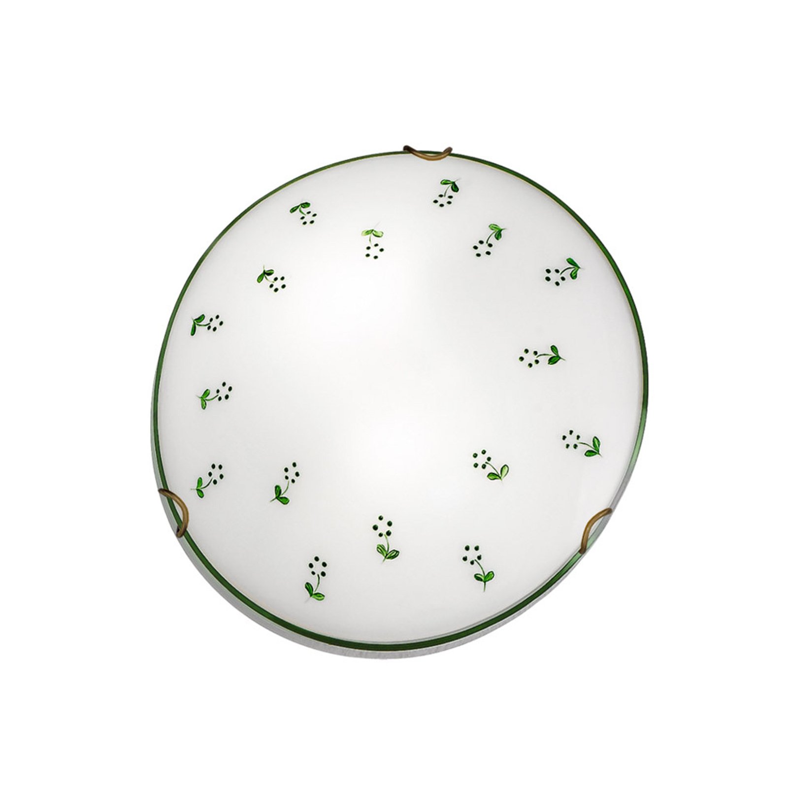 KOLARZ Nonna ceiling light, Ø 30 cm, green scattered flower, glass