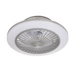 Lindby Ventilateur de plafond LED Mamuti, argenté, silencieux, Ø 55 cm