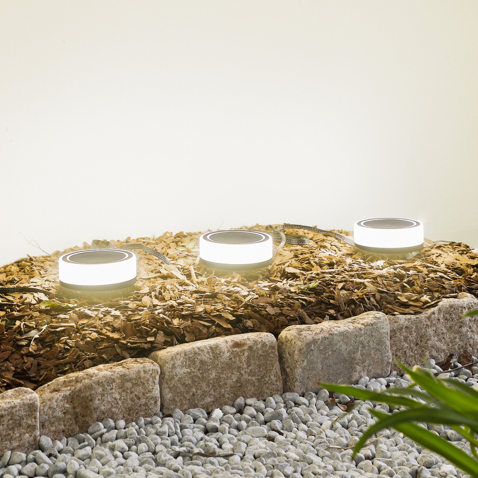 Kyren LED Smart Candeeiro de jardim 3 pcs. Preto/Opala - Lindby