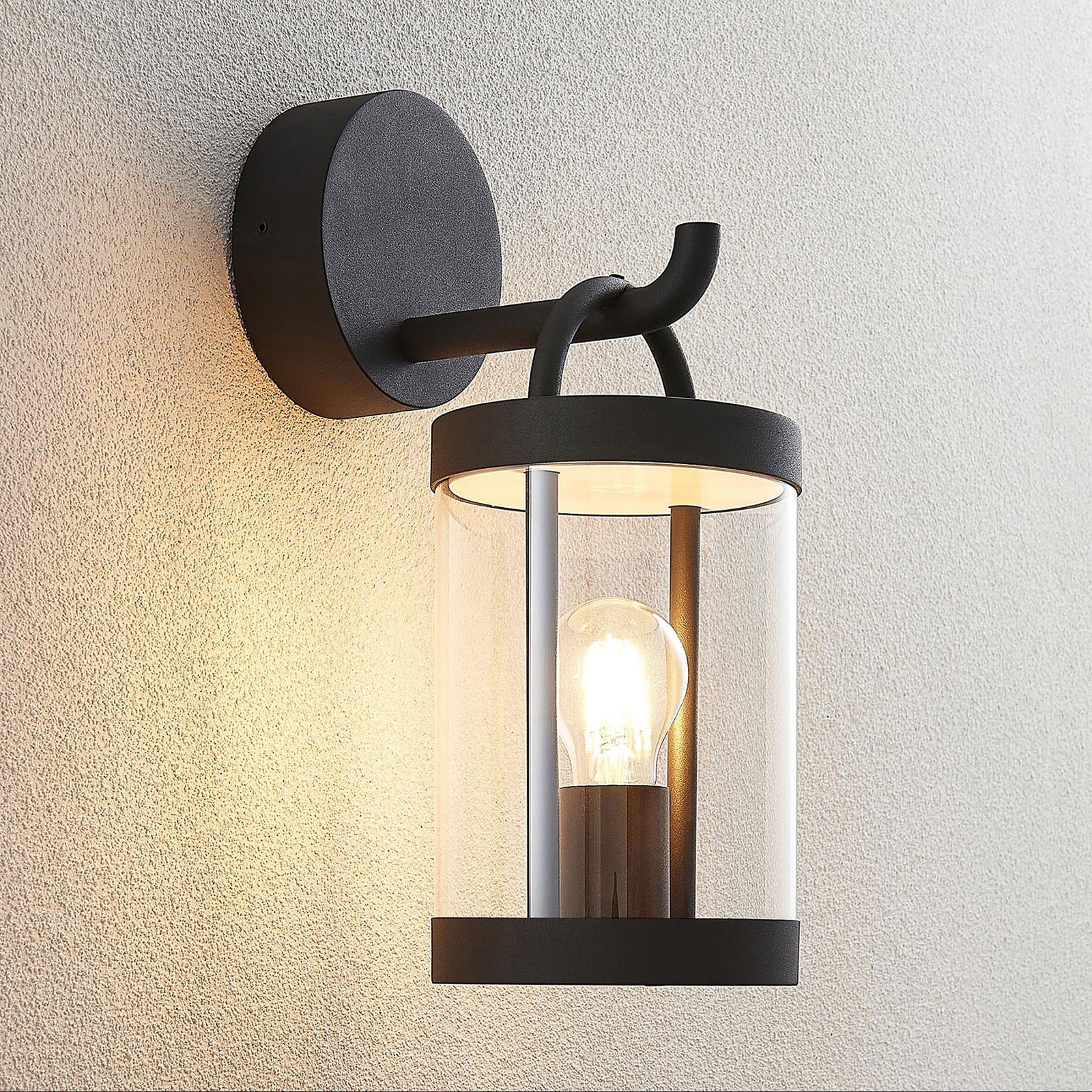 Lucande Außenwandlampe Cassian, 2er-Set, anthrazit, IP54