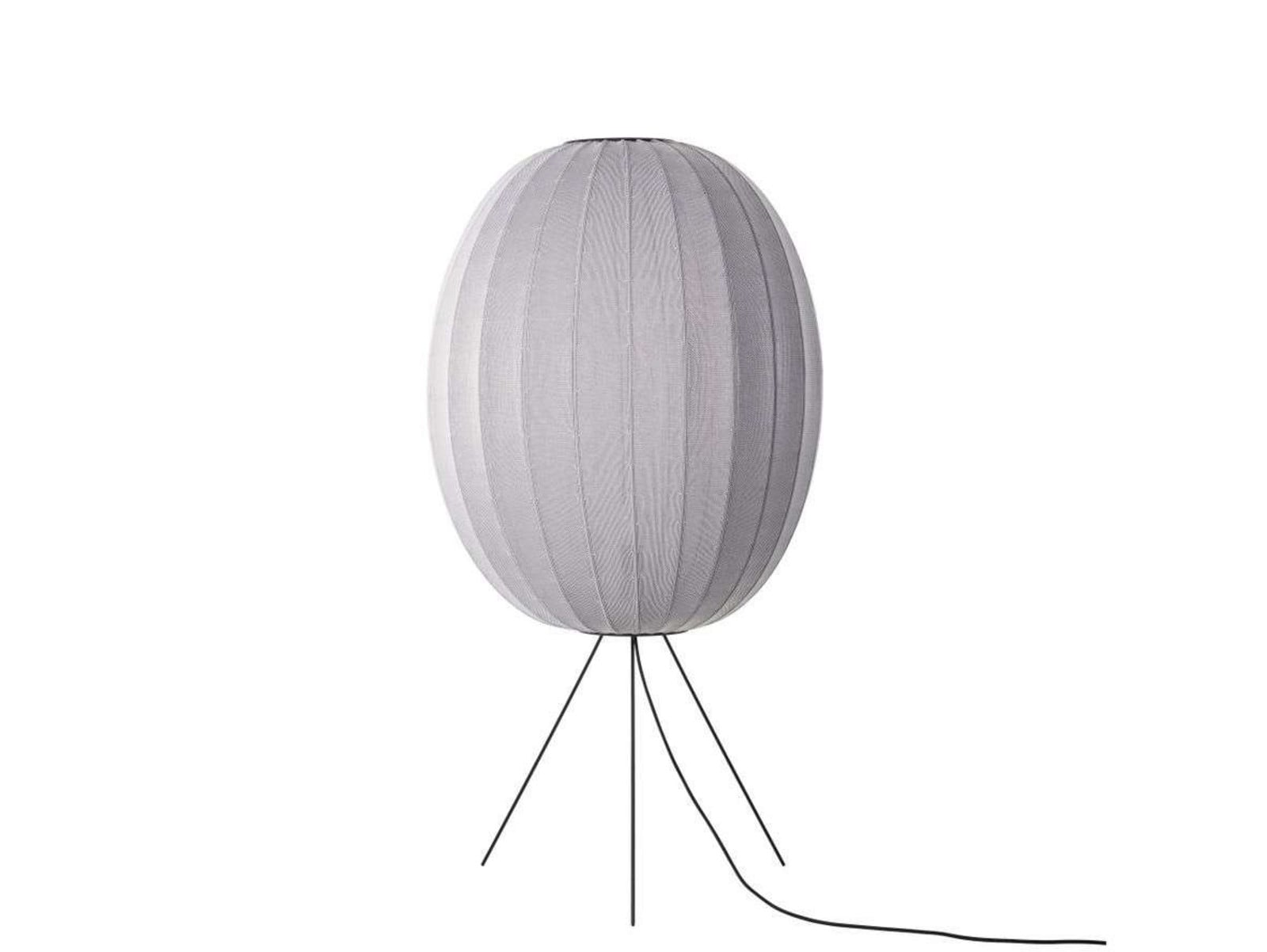 Knit-Wit 65 High Oval gulvlampe sølv 130 cm Made By Hand - Stue - Aluminium billede
