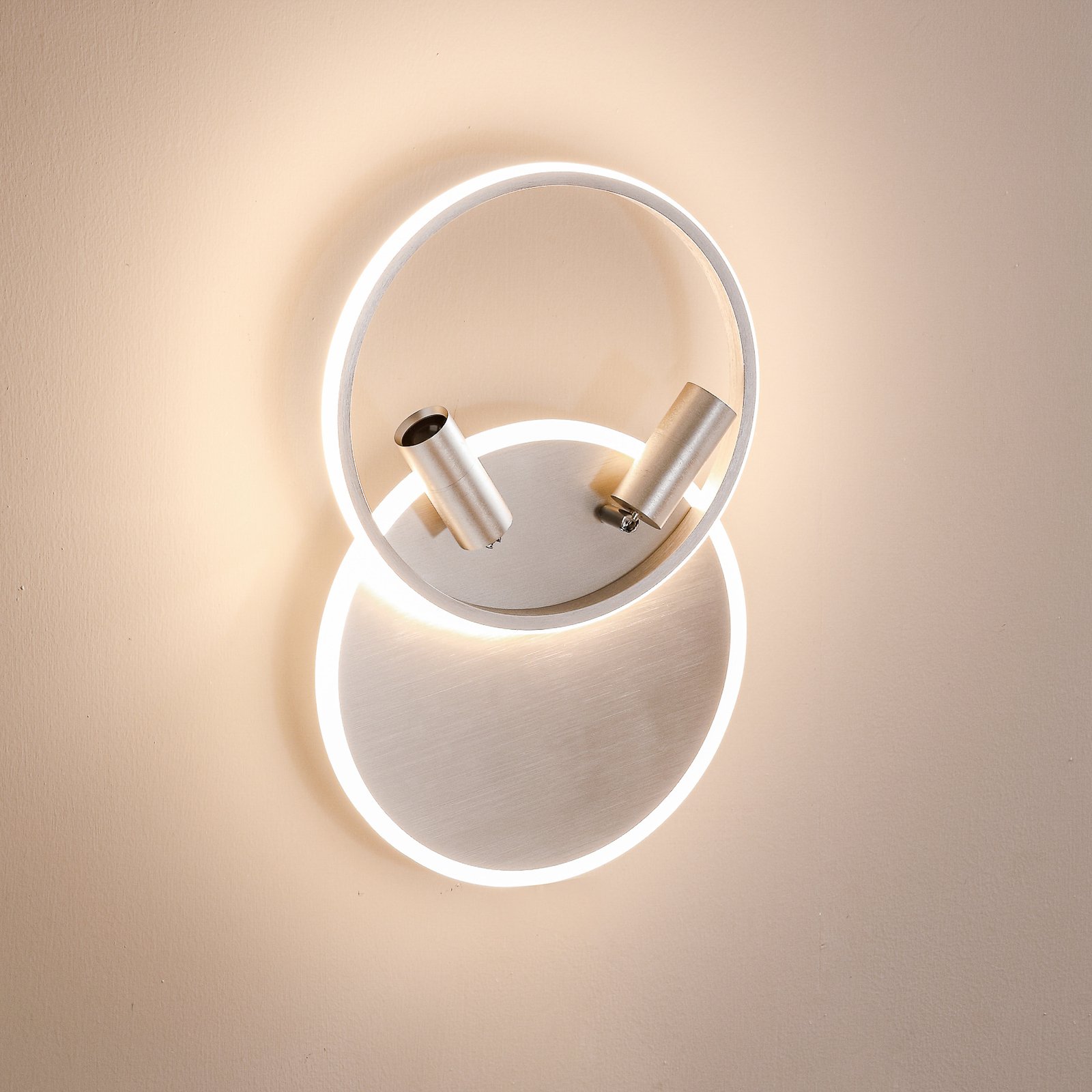 Таванна лампа Lucande Tival LED, кръгла, никел