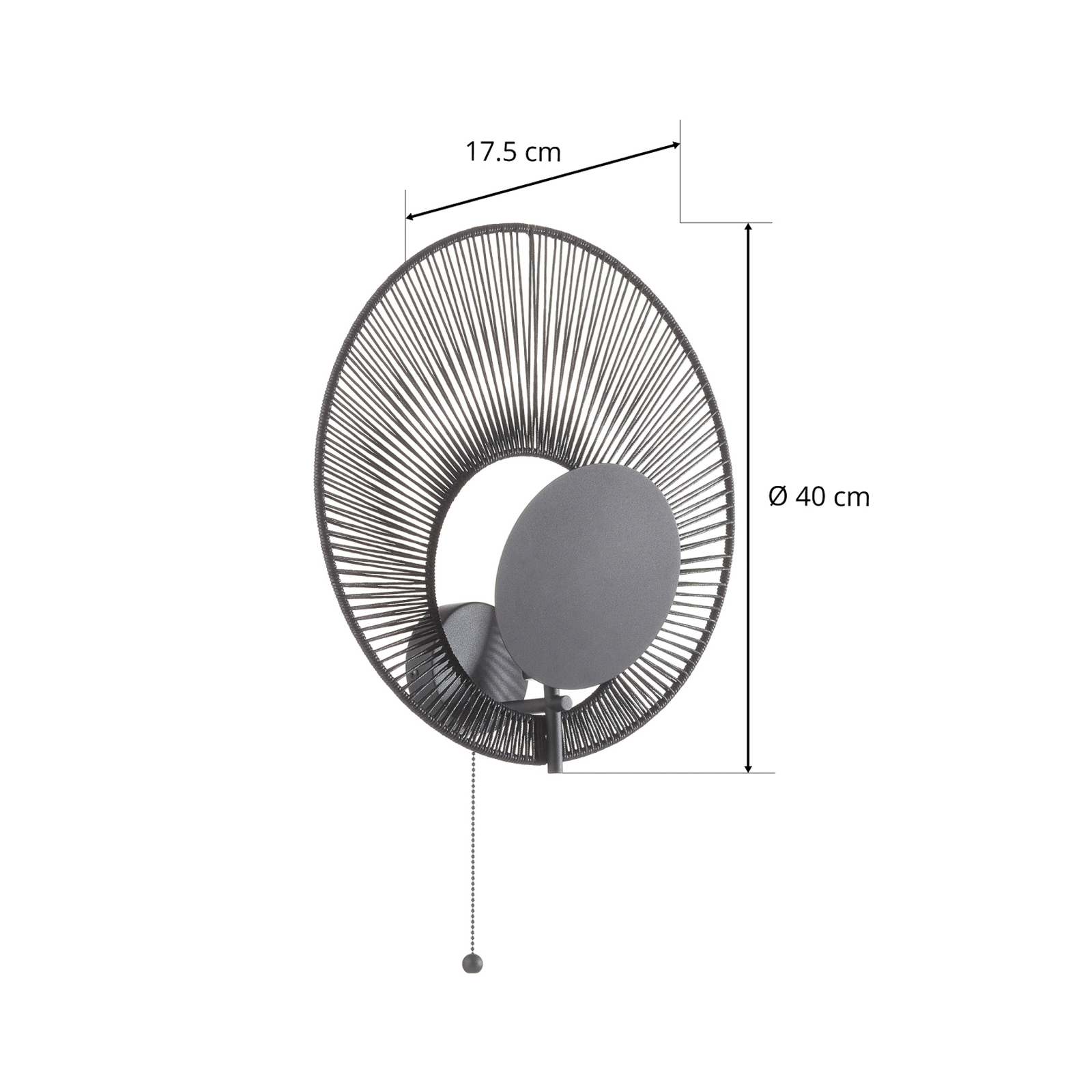 Forestier Oyster applique de designer, noire