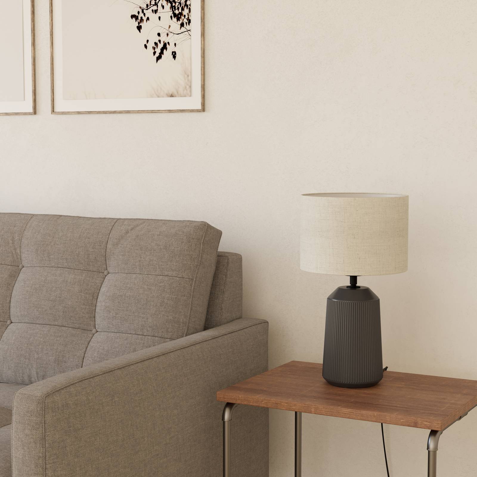  Eglo Eglo Capalbio Table Lamp, Grey Base/natural Lampshade 
