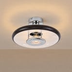 Lindby Branford ceiling light, retro, Ø 35 cm, brown, metal