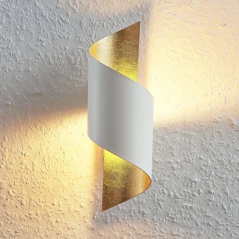 Applique LED metallica Desirio, bianco-oro
