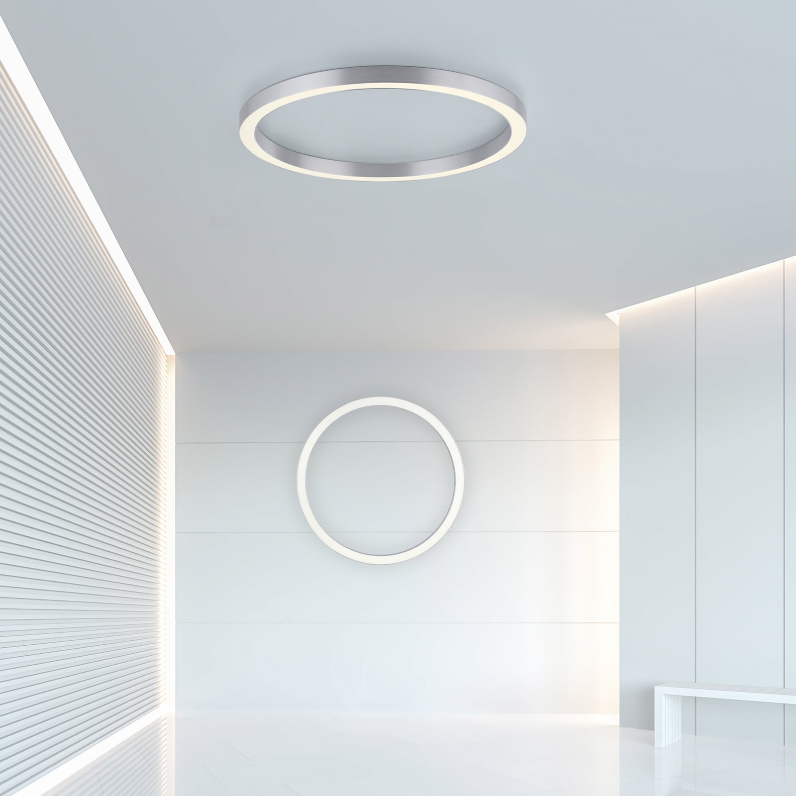 Plafonnier LED Lines Round, couleur diamant, Ø 70 cm, CCT - PURE Plafonnier LED Lines Round, couleur diamant, Ø 70 cm, CCT - PURE