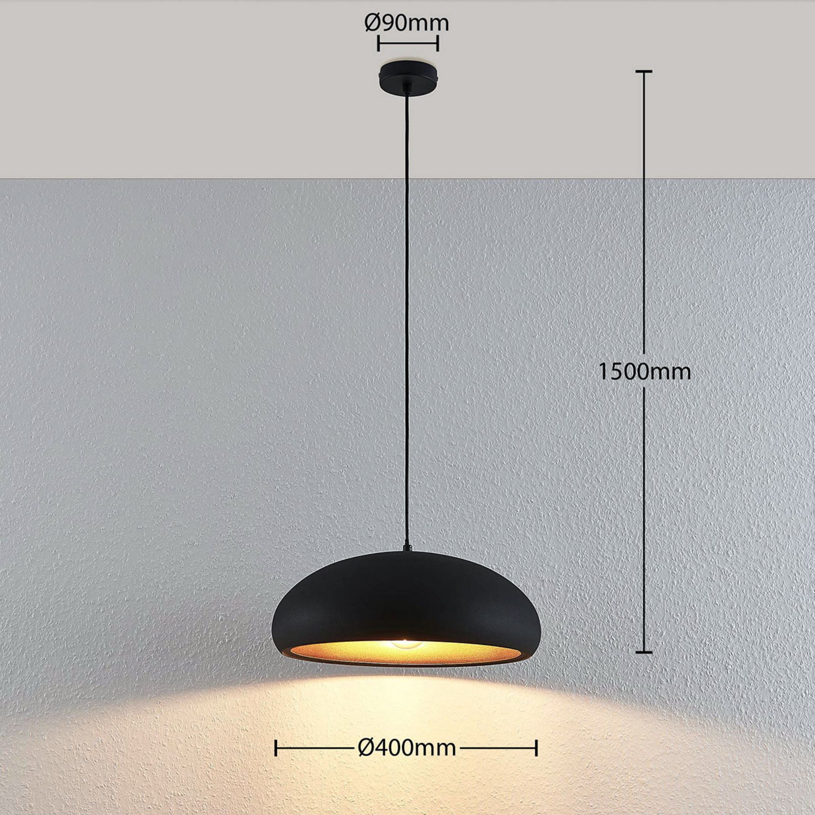 Gerwina Suspension Black/Gold - Lindby