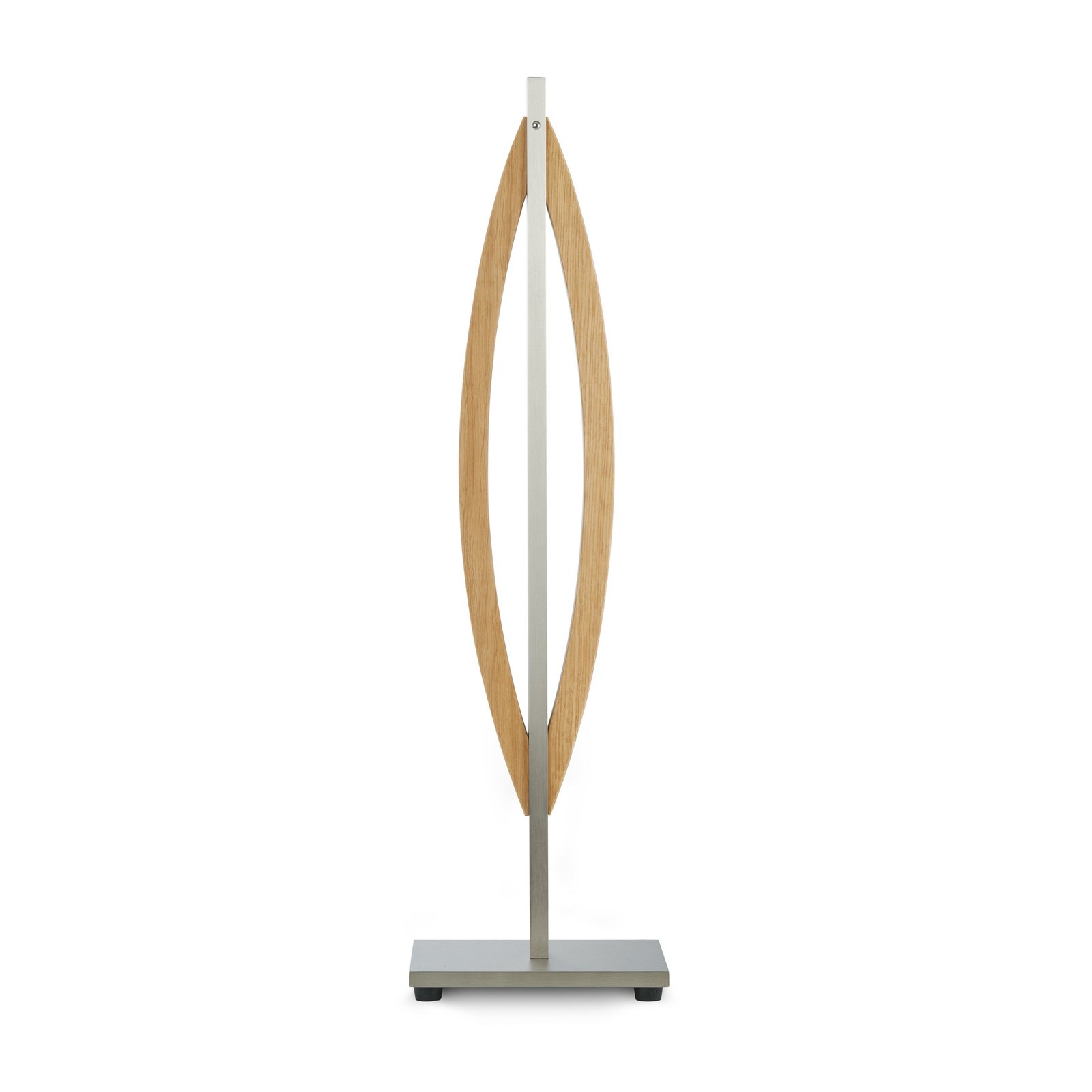 Quitani LED-Tischleuchte Kiera, eiche/nickel matt