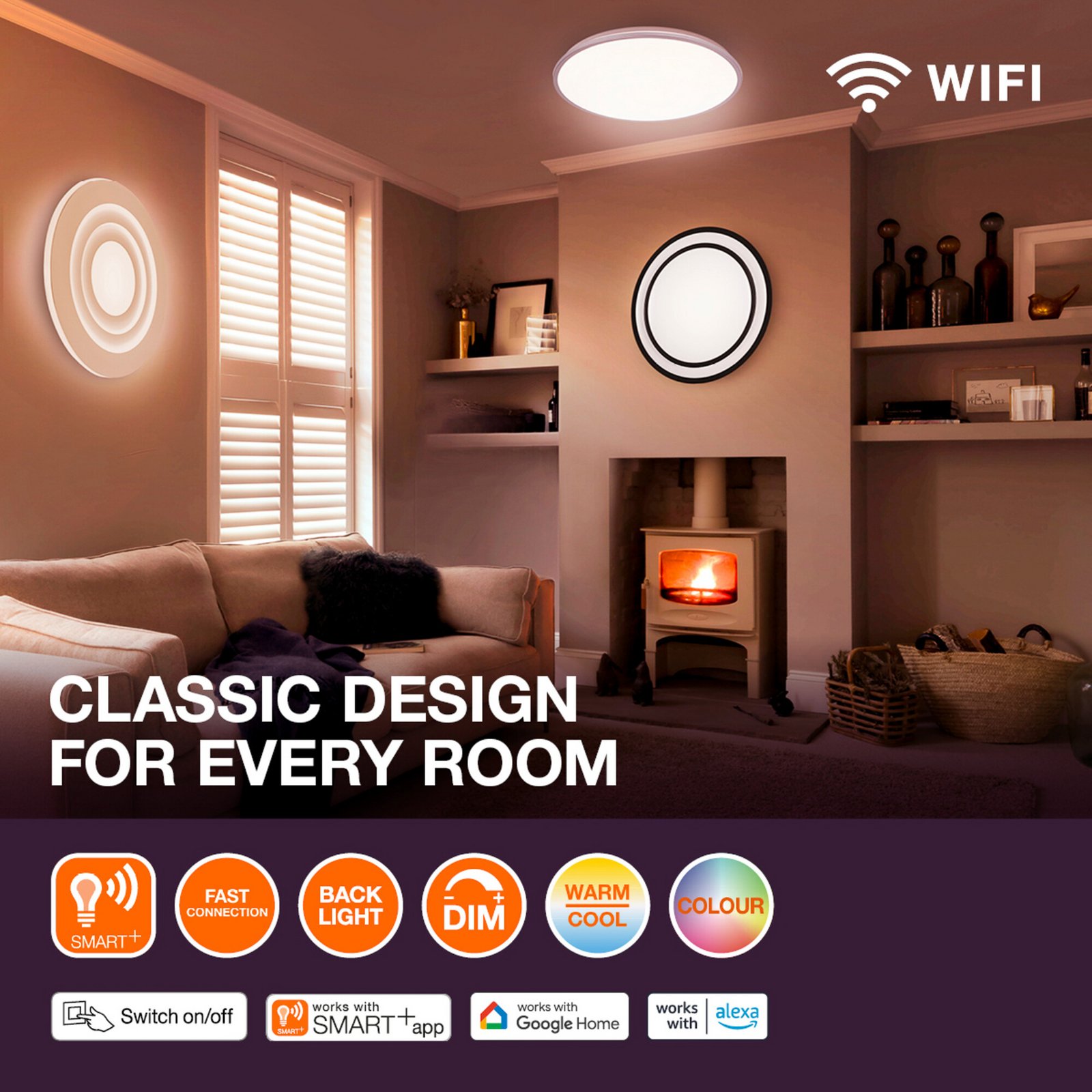 OSRAM SMART+ WiFi ORBIS ULTRA SLIM BACKLIGHT vit Ø24cm RGBW