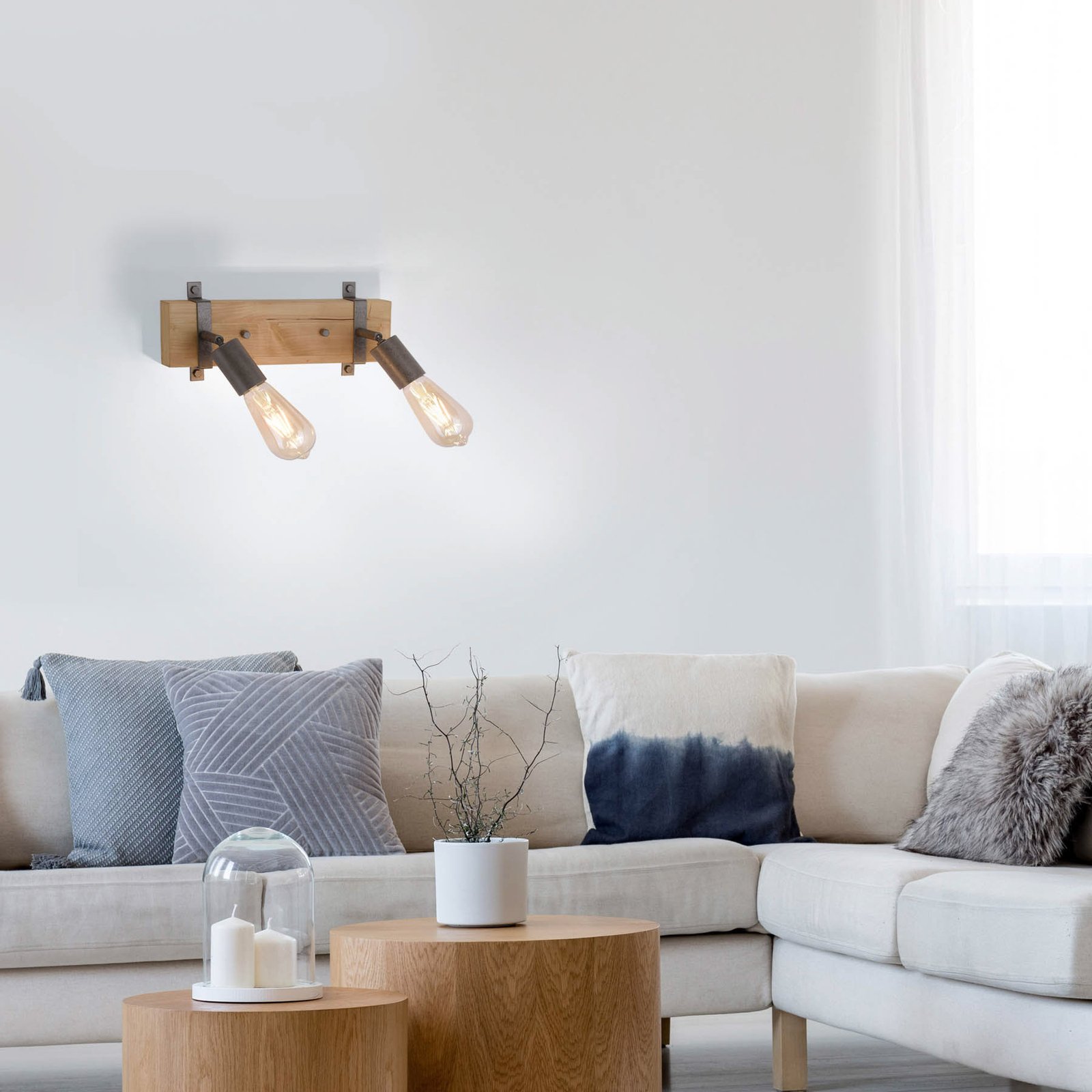Slat ceiling light, pivotable, two-bulb