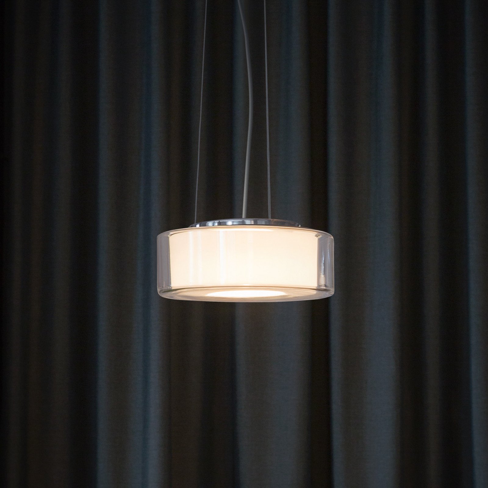Serien Lighting serien.lighting Curling M frânghie 927 sticlă/cilindru. - Camera de zi / sufragerie - design - aluminiu lustruit transparent alb opal