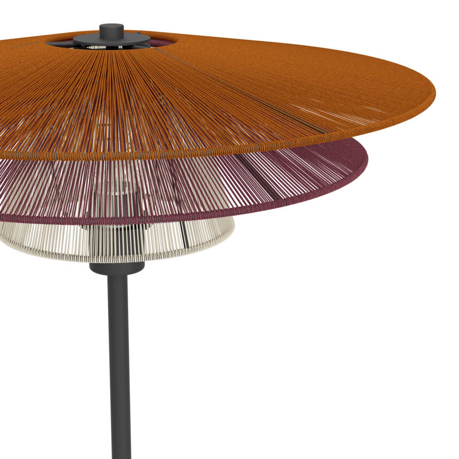 EGLO vloerlamp PIGNONA, rood/oranje/wit, hoogte 161 cm, textiel