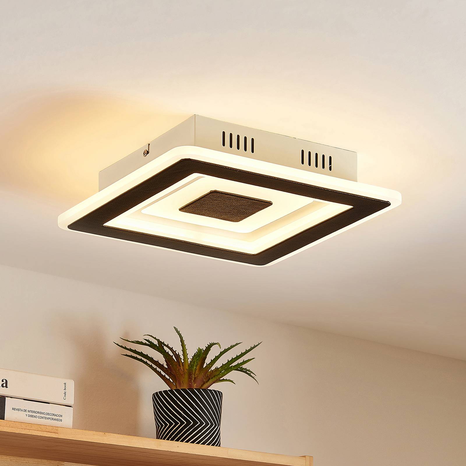 Lindby Evanio LED-taklampe, Smart, CCT, RGB opalhvit plast, metall