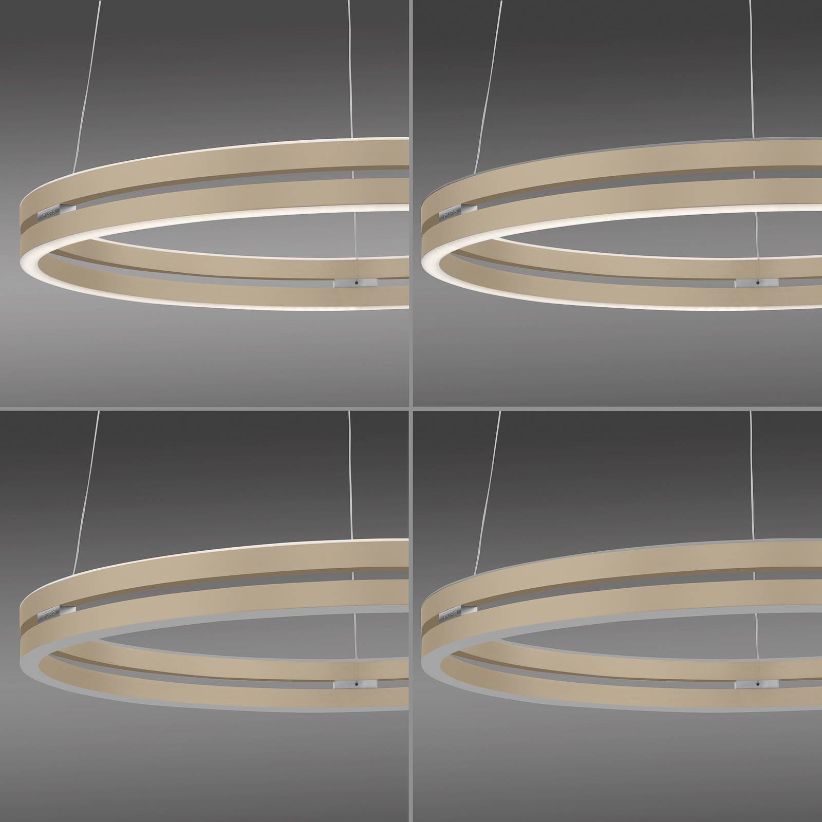 Żyrandol LED PURE E-Loop brązowa, Ø 70 cm, aluminium, CCT