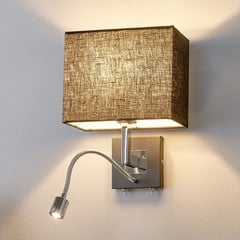 Lucande væglampe Rebekka, 31 cm, sort, LED-læsearm