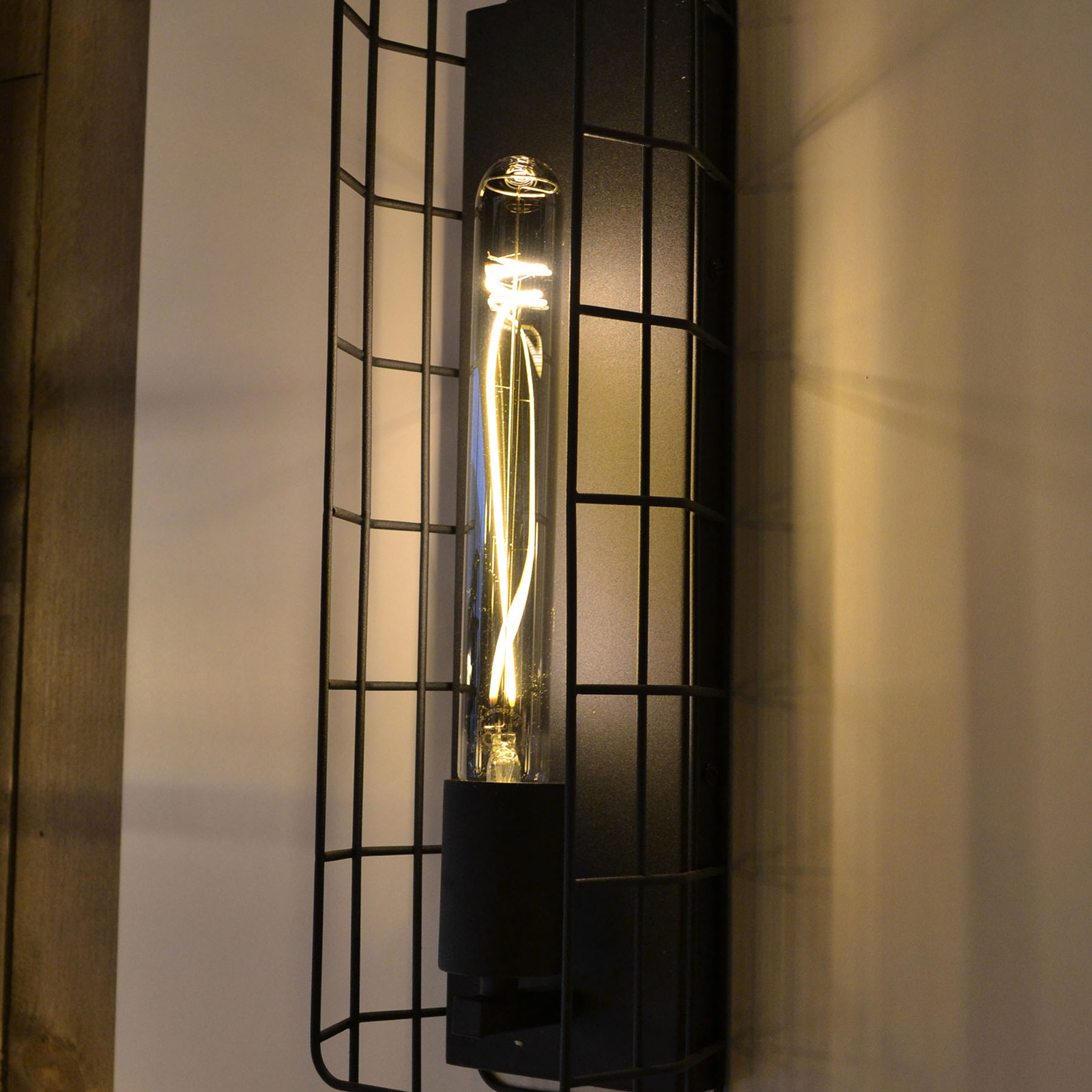Lucide Lattice wall light in a vintage look, for Kitchen, metal, E27, 40 W, energy efficiency: A++, W: 13.7 cm, H: 50 cm