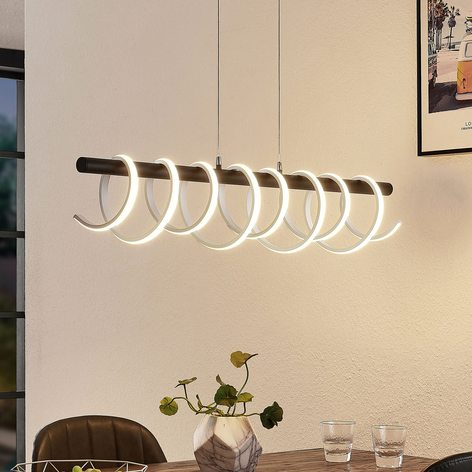 Lucande Kimri LED-Hängeleuchte, Spirale, Esstisch