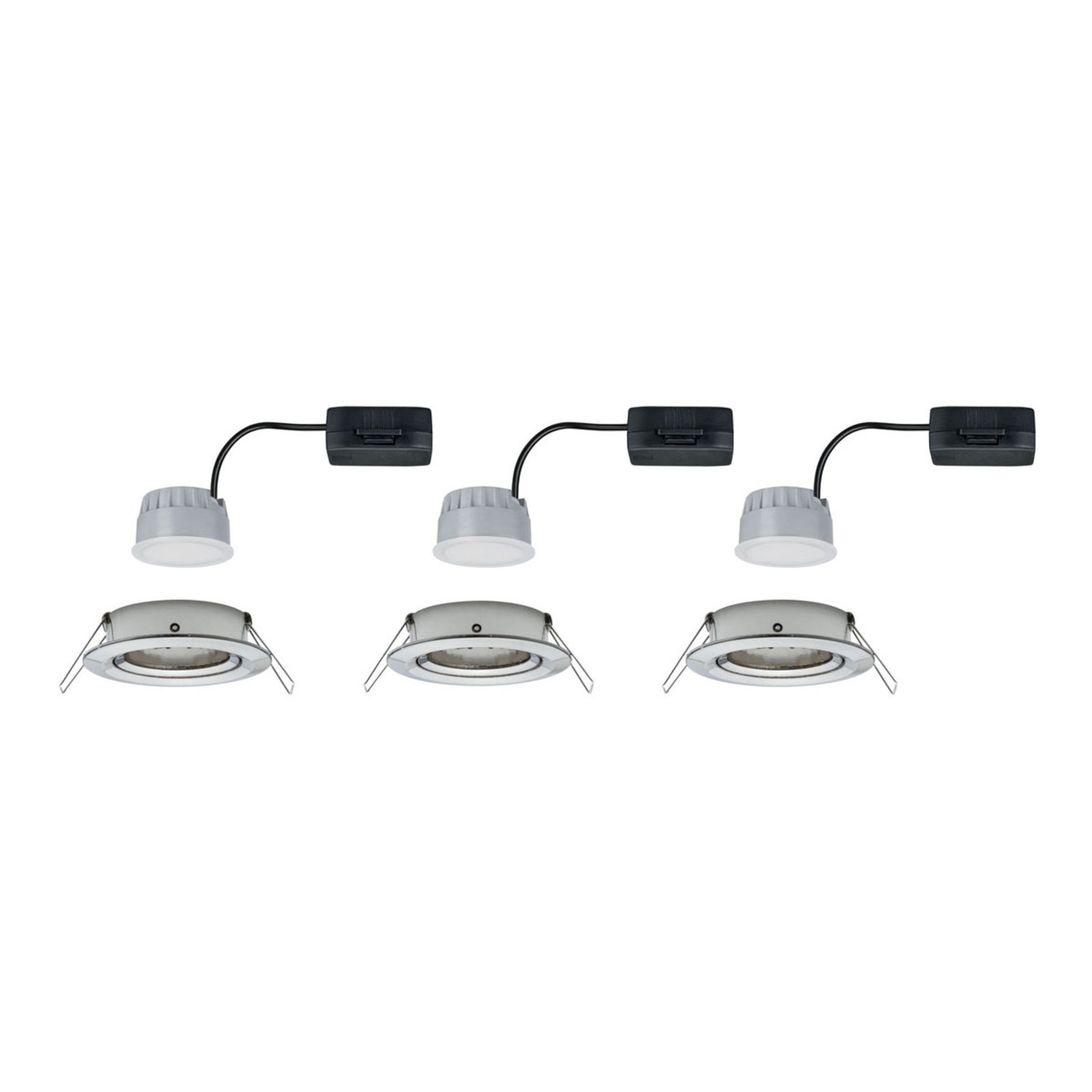 Nova Coin 3-spot round swivel, iron - Paulmann