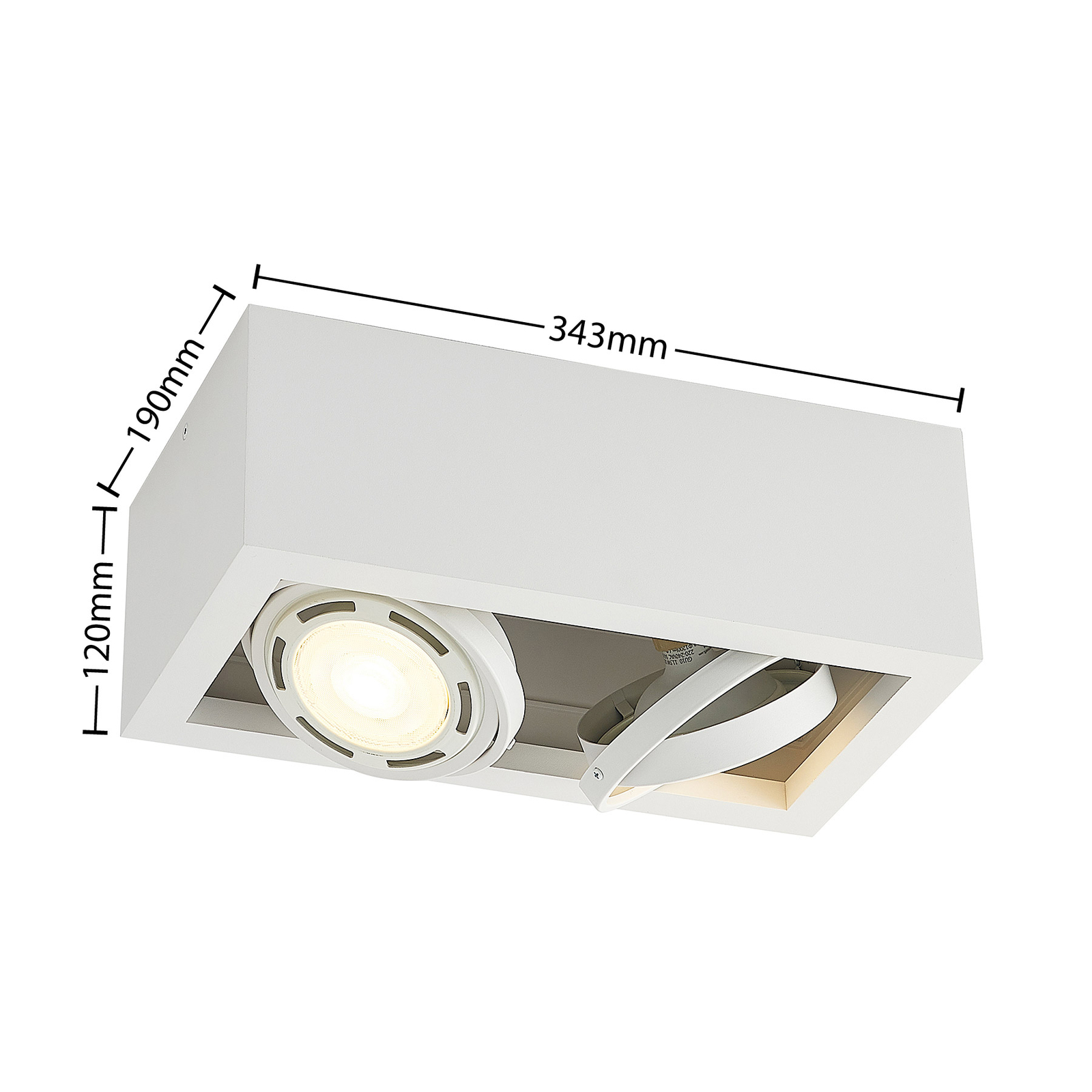 Arcchio Ilina påbyggnadslampa, 2 lampor, vit