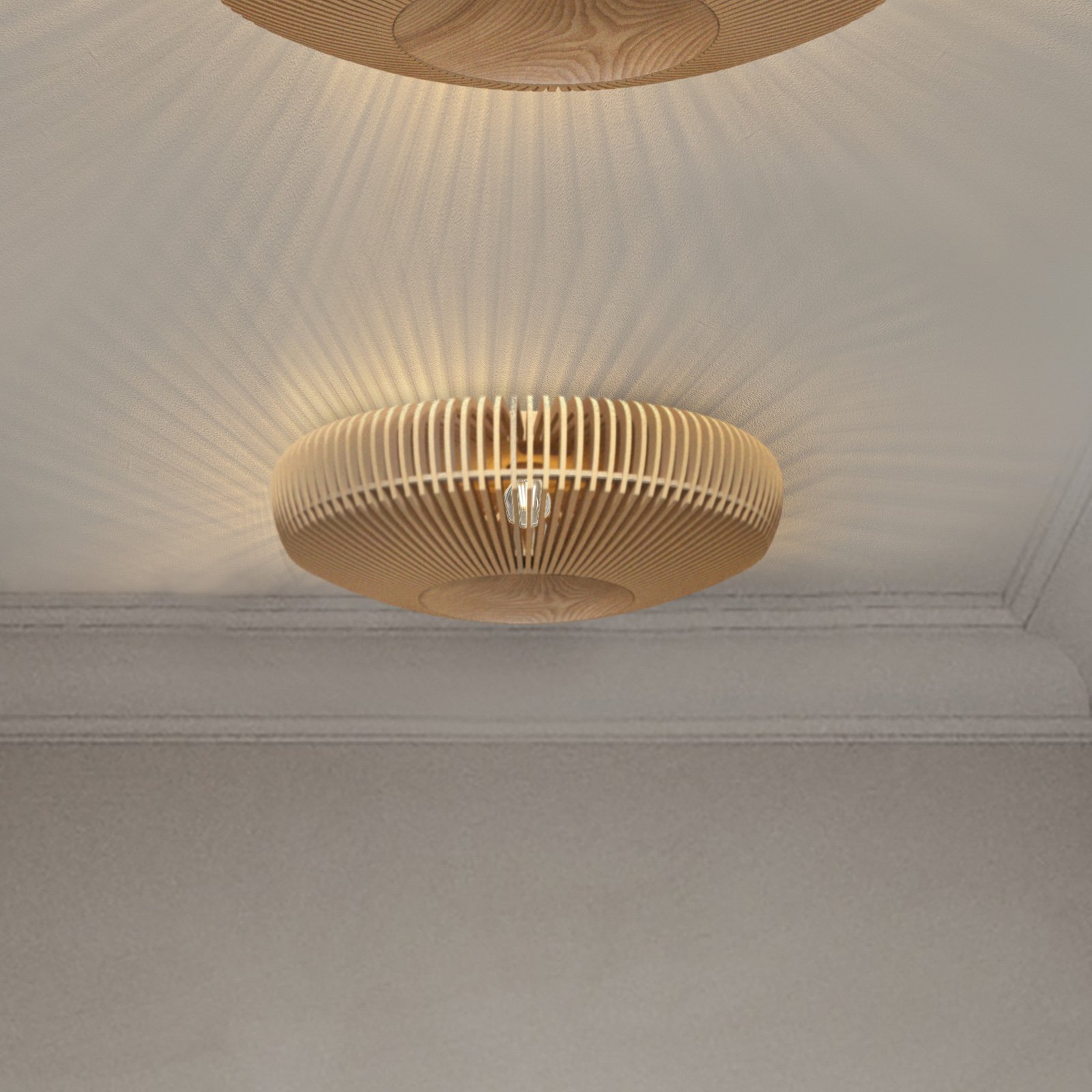 UMAGE Clava up wall light made of wooden slats