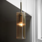 Hängeleuchte Tibia, Stecker, amber/messingfarben Ø 7 cm