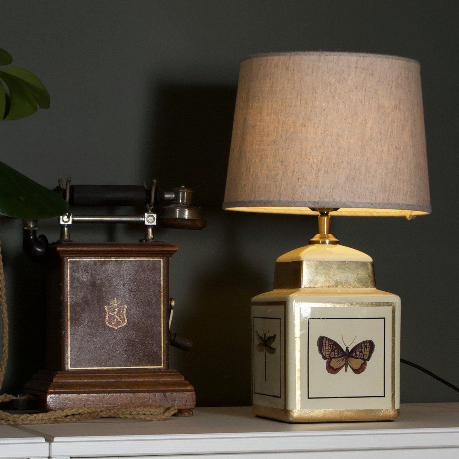 PR Home Tischleuchte Lucca, sand, Höhe 45 cm, Keramik