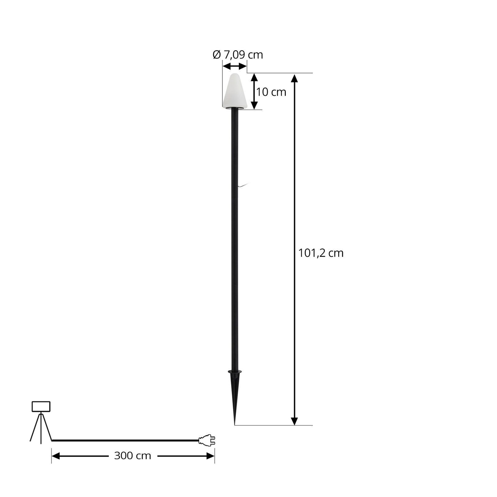 Lindby LED лампа за заземяване Selinda, черна, височина 100 cm