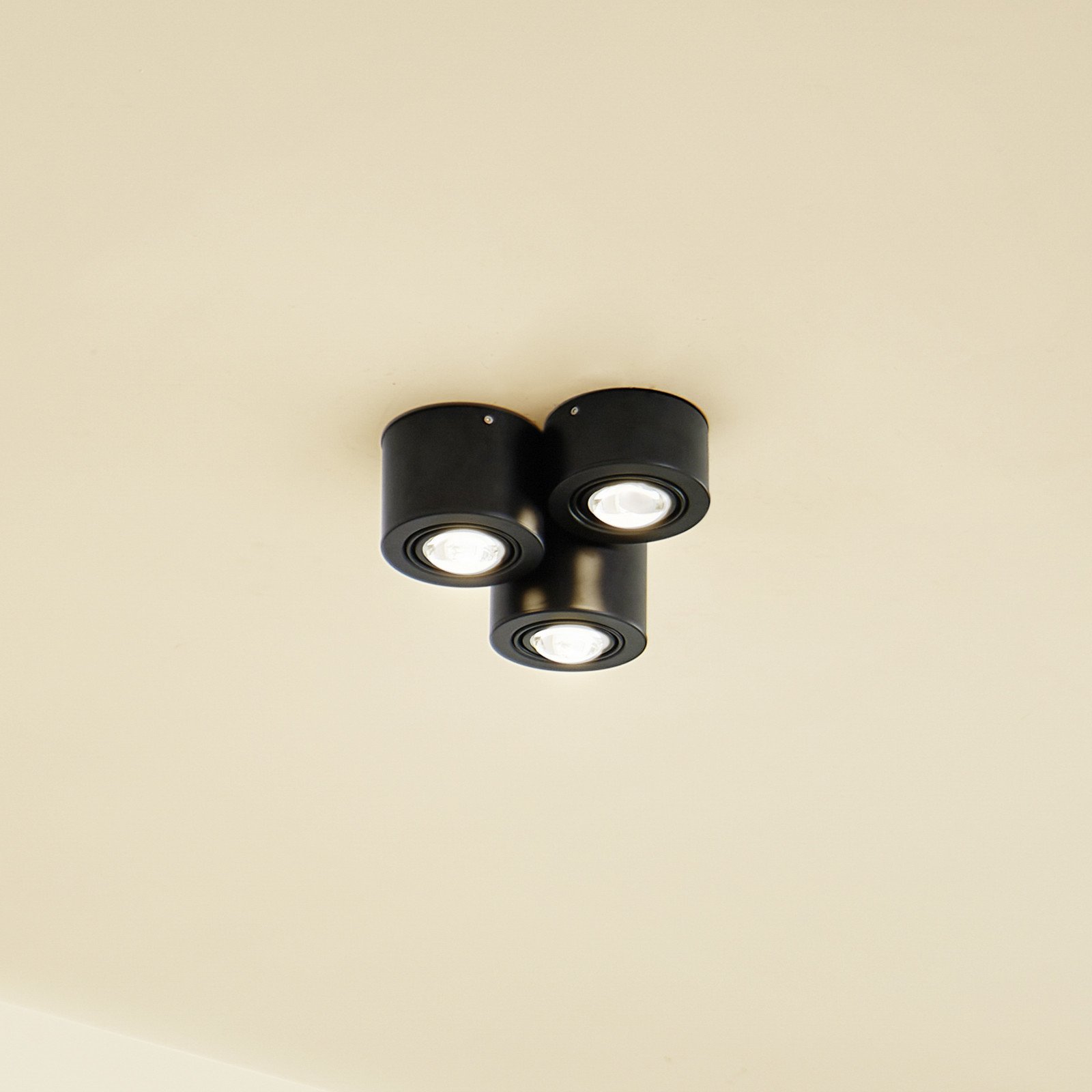 Lindby Downlight Jyla 3 becuri negru mat GX53 - Camera de zi / sufragerie - Modern - Metal