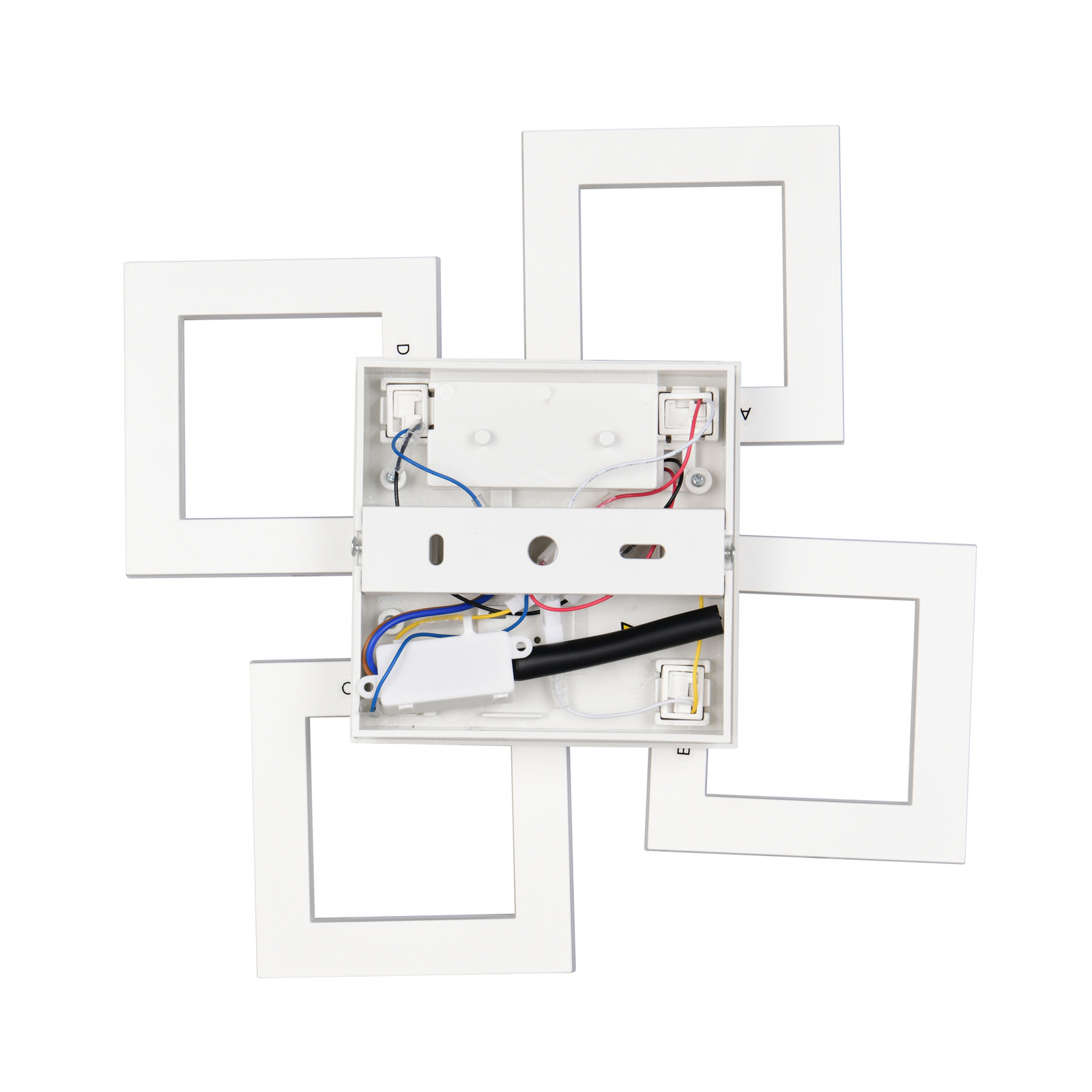 Plafoniera LED Cemi, angolare, bianca, in plastica, 4.000 K Plafoniera LED Cemi, angolare, bianca, in plastica, 4.000 K