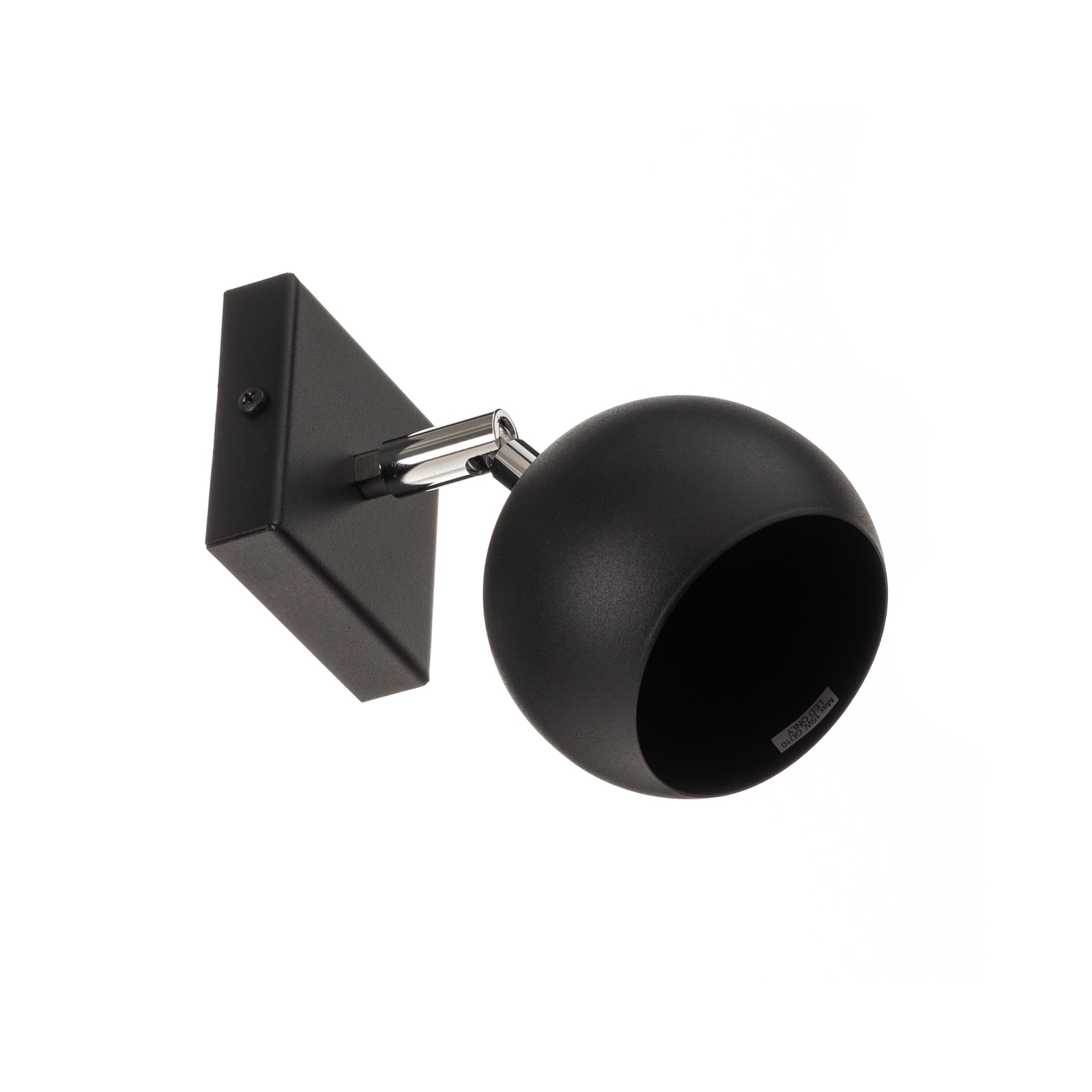 Flame wall spotlight made of steel, black