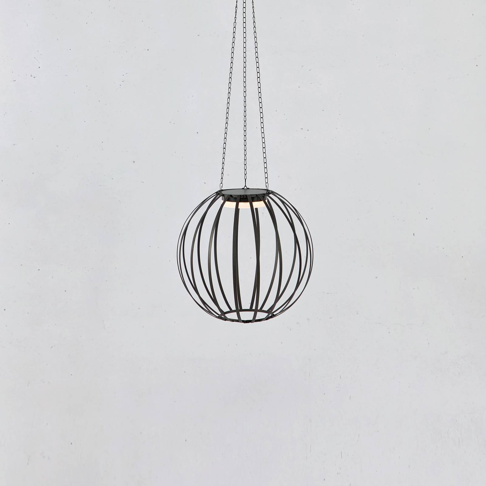 Lampa wisząca LED Kivo, Ø 37 cm, czarna, IP44, ściemniana.