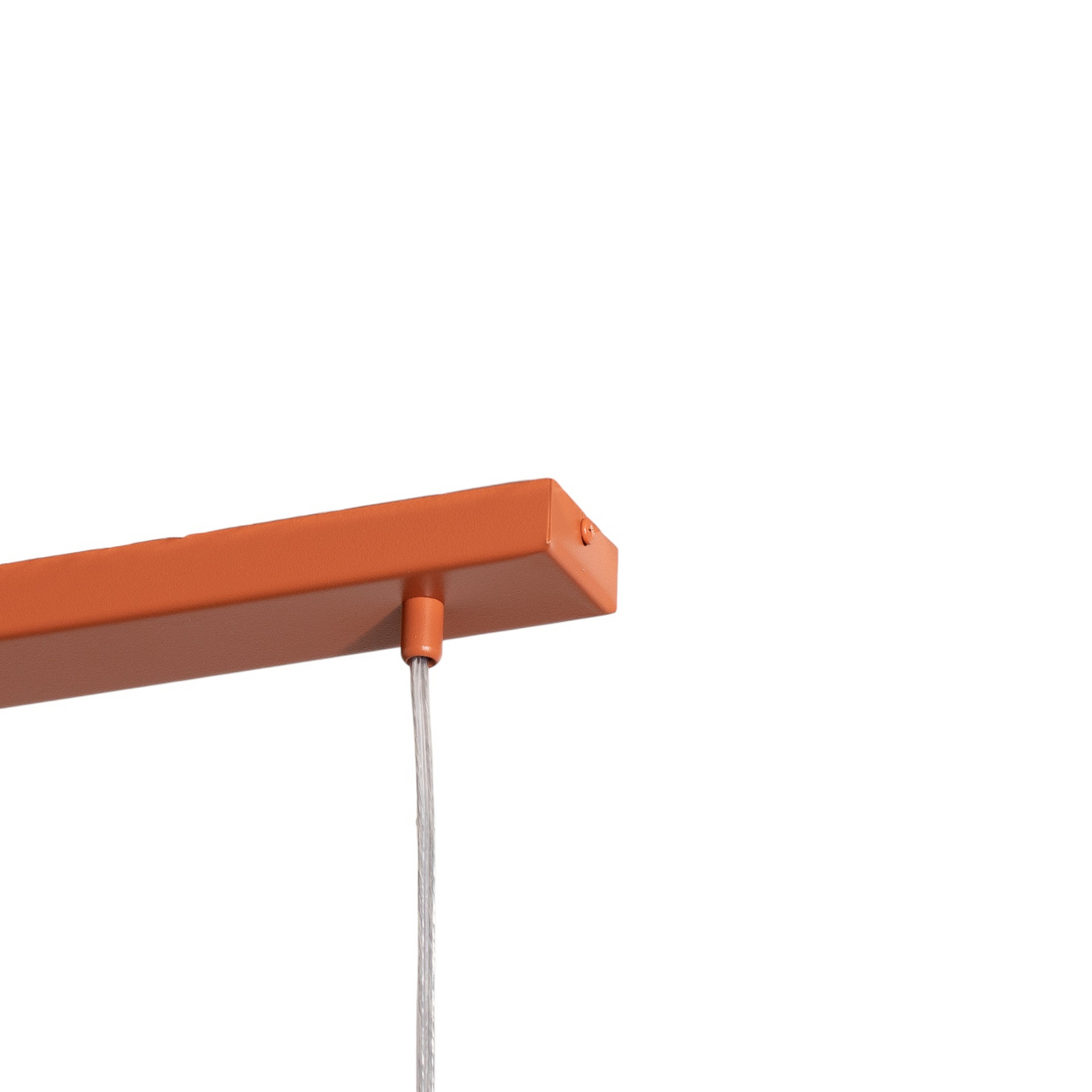 Hängeleuchte Rif 2, ziegelrot, 2-flammig, linear, Stahl
