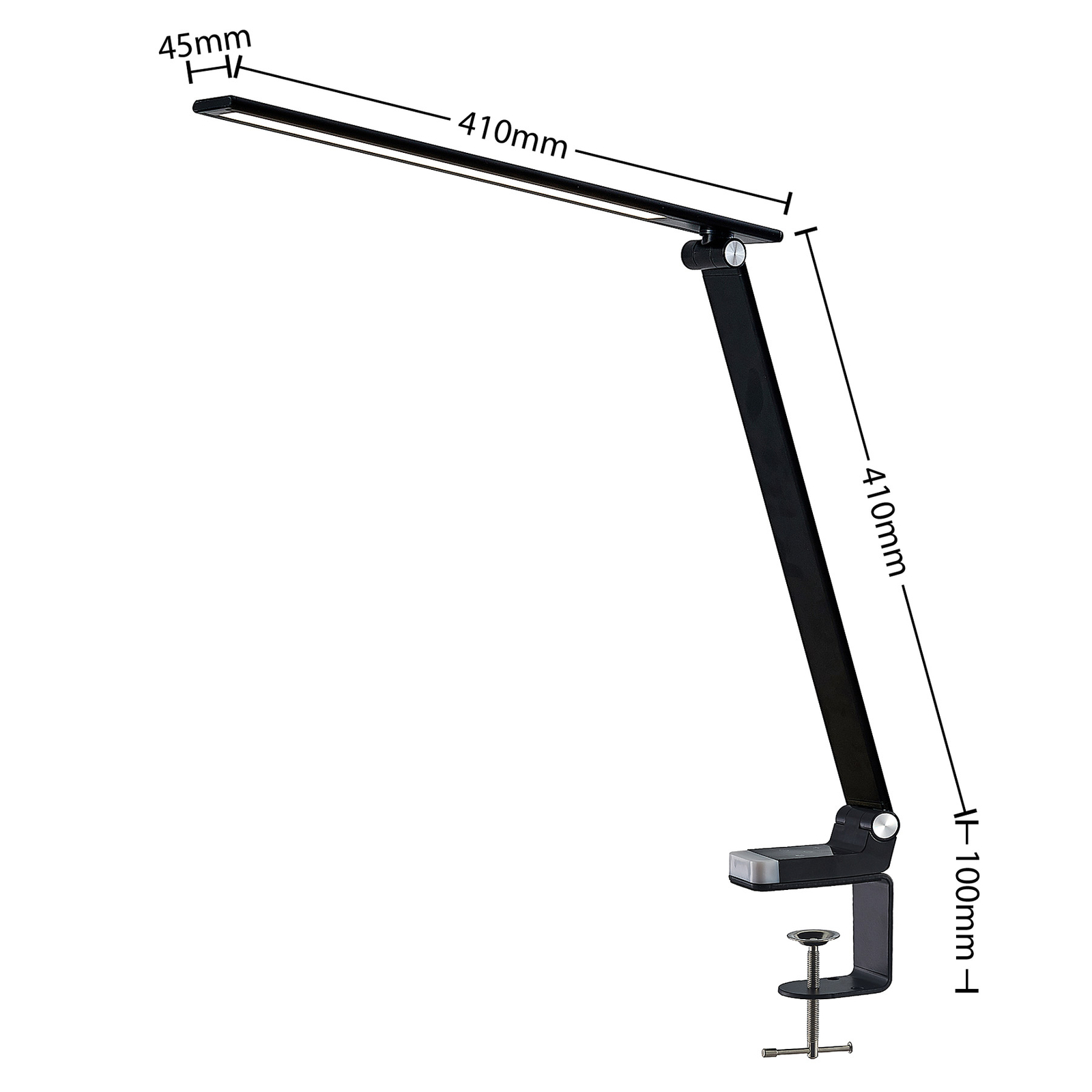 Prios Tamarin LED tafellamp, dimbaar, zwart