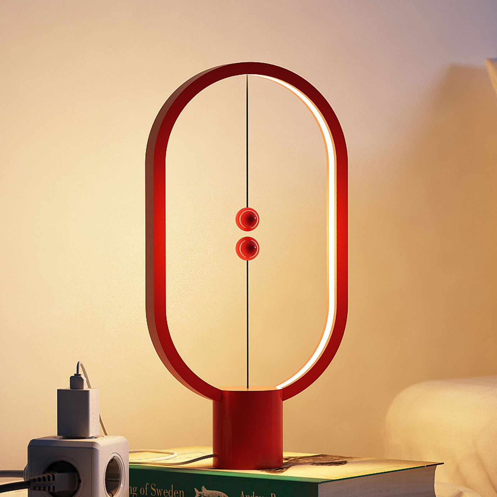 SEGULA Heng Balance lampe à poser LED, rouge