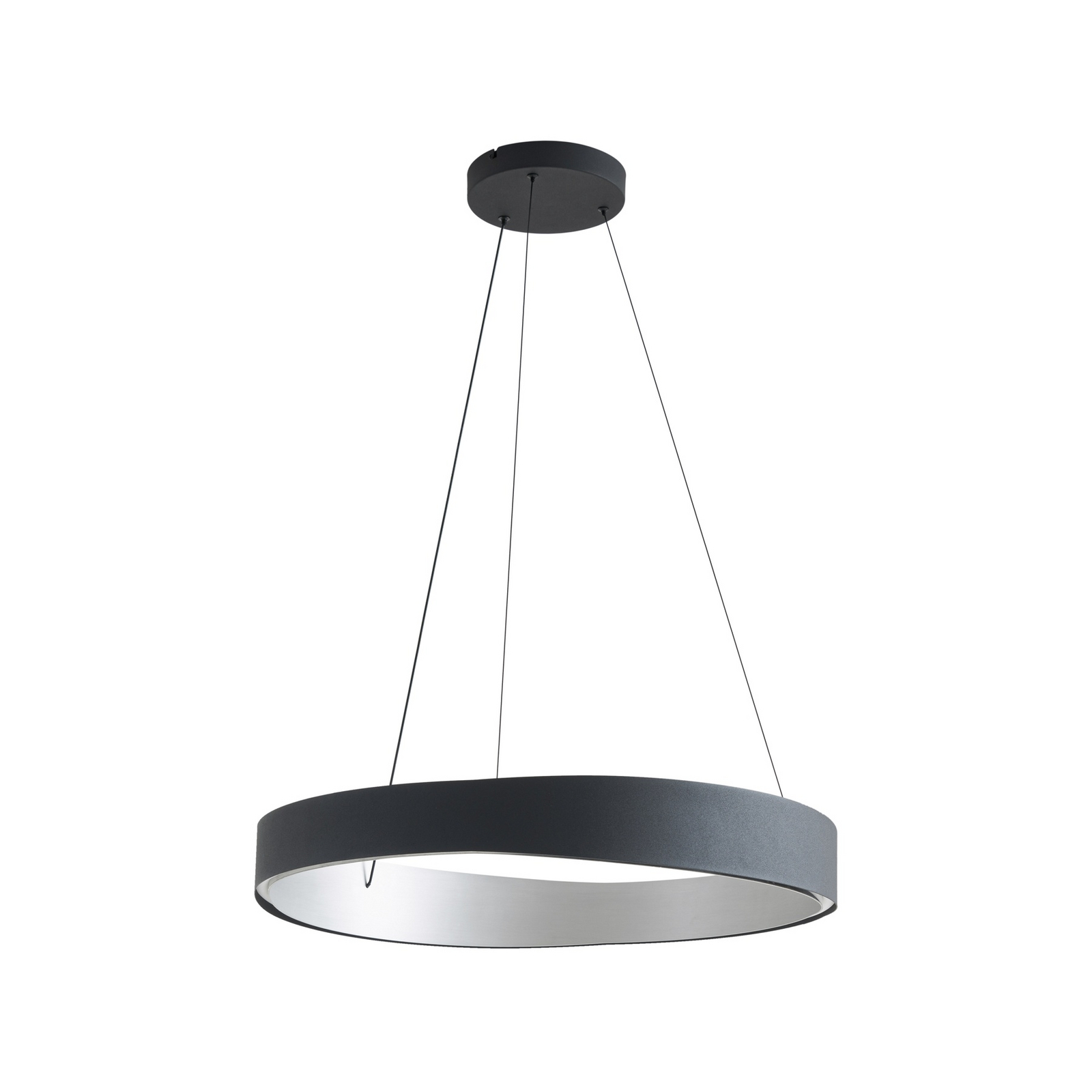 Lucande LED-Hängeleuchte Daelor, schwarz/alu, CCT, dimmbar