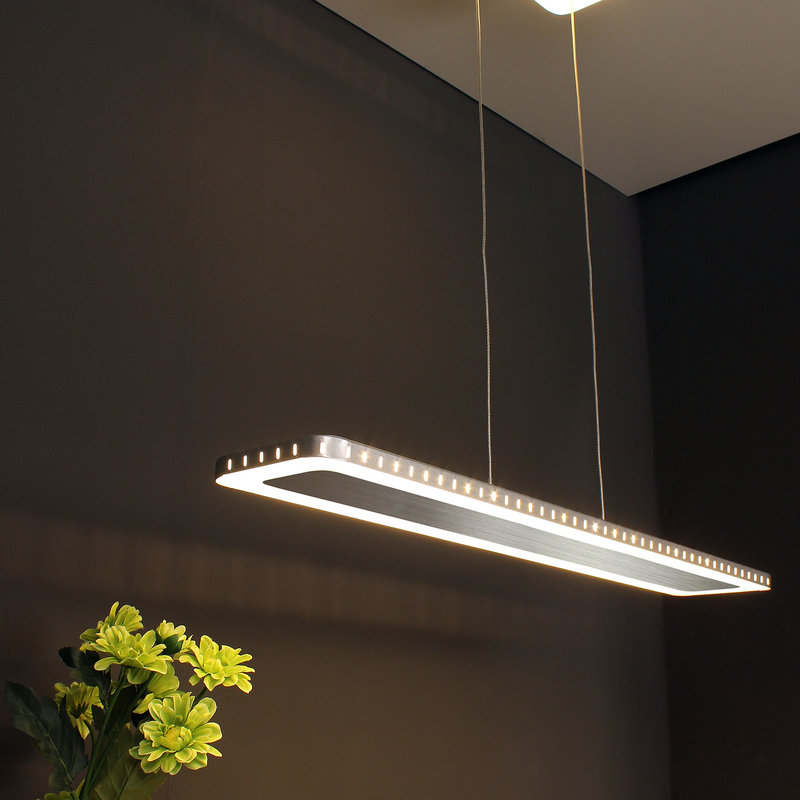 LED piekaramais apgaismojums Solaris 3-Step-dim 70 cm sudraba krāsā