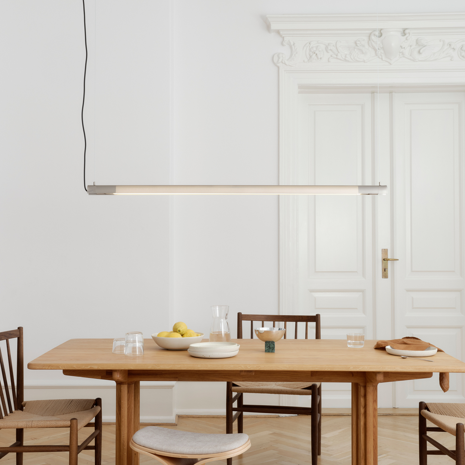 GEJST Radent hengelampe, stålgrå, lengde 138 cm, G13 LED