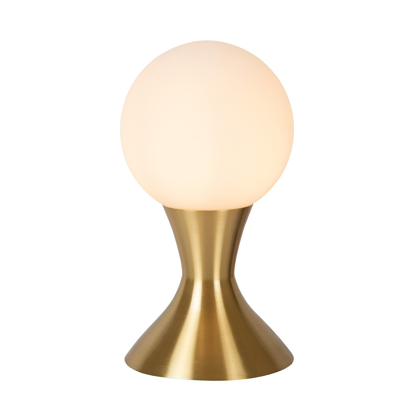 Bordslampa Moya med glasskärm, guld