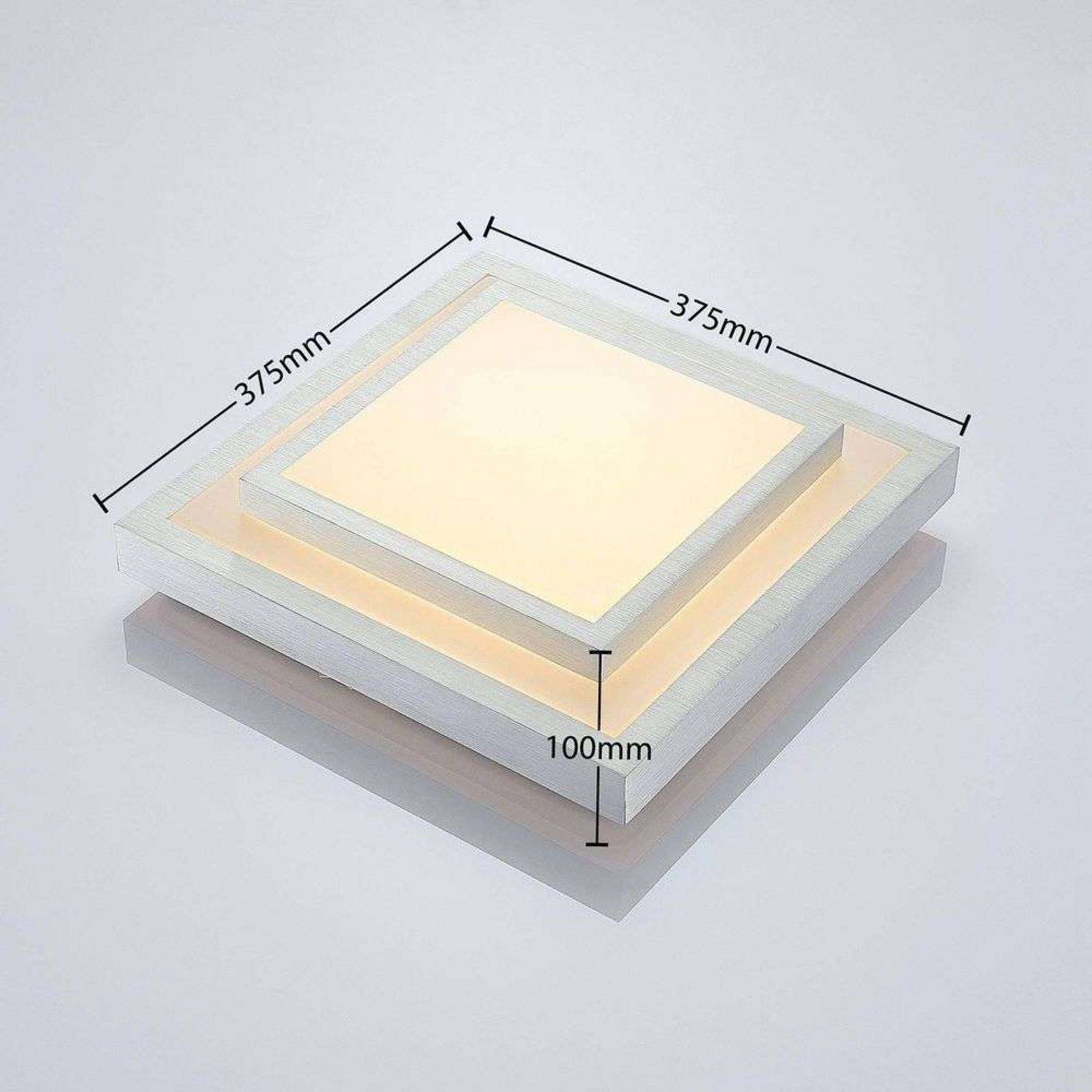 Mirco Square LED Ceiling Lamp L37,5 Alu/White - Lindby