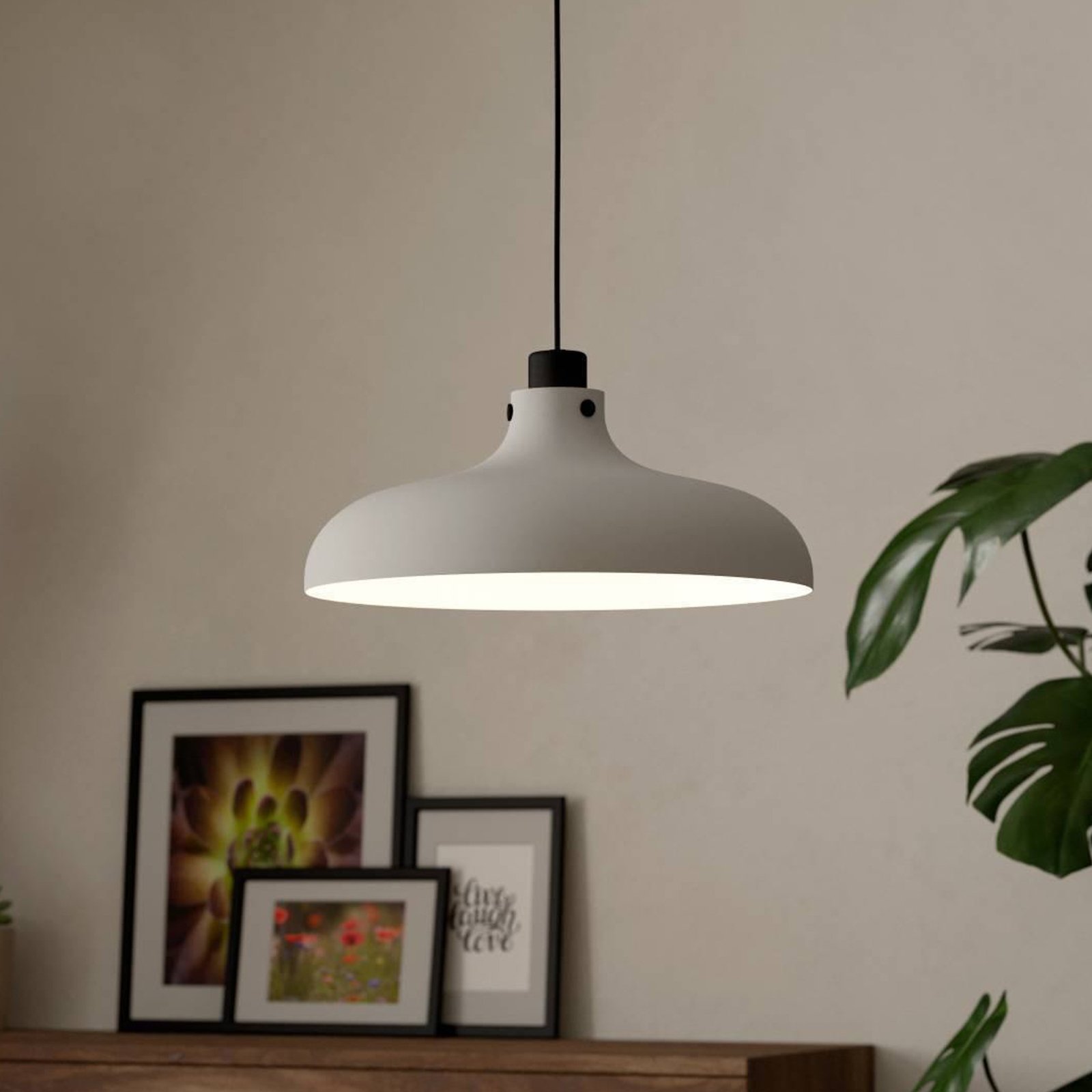 Hanglamp Matlock, Ø 38 cm, grijs/zwart, staal