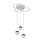 LED-Pendel Larino rund, hellgrau, Metall, CCT, Fernbedienung