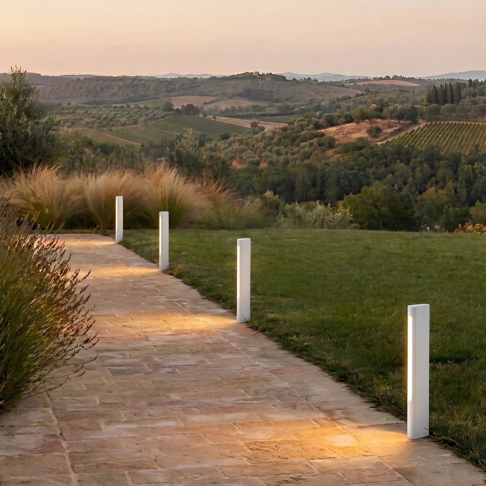 Lucande Celiora LED path light, height 45 cm, grey, IP65 Lucande Celiora LED path light, height 45 cm, grey, IP65