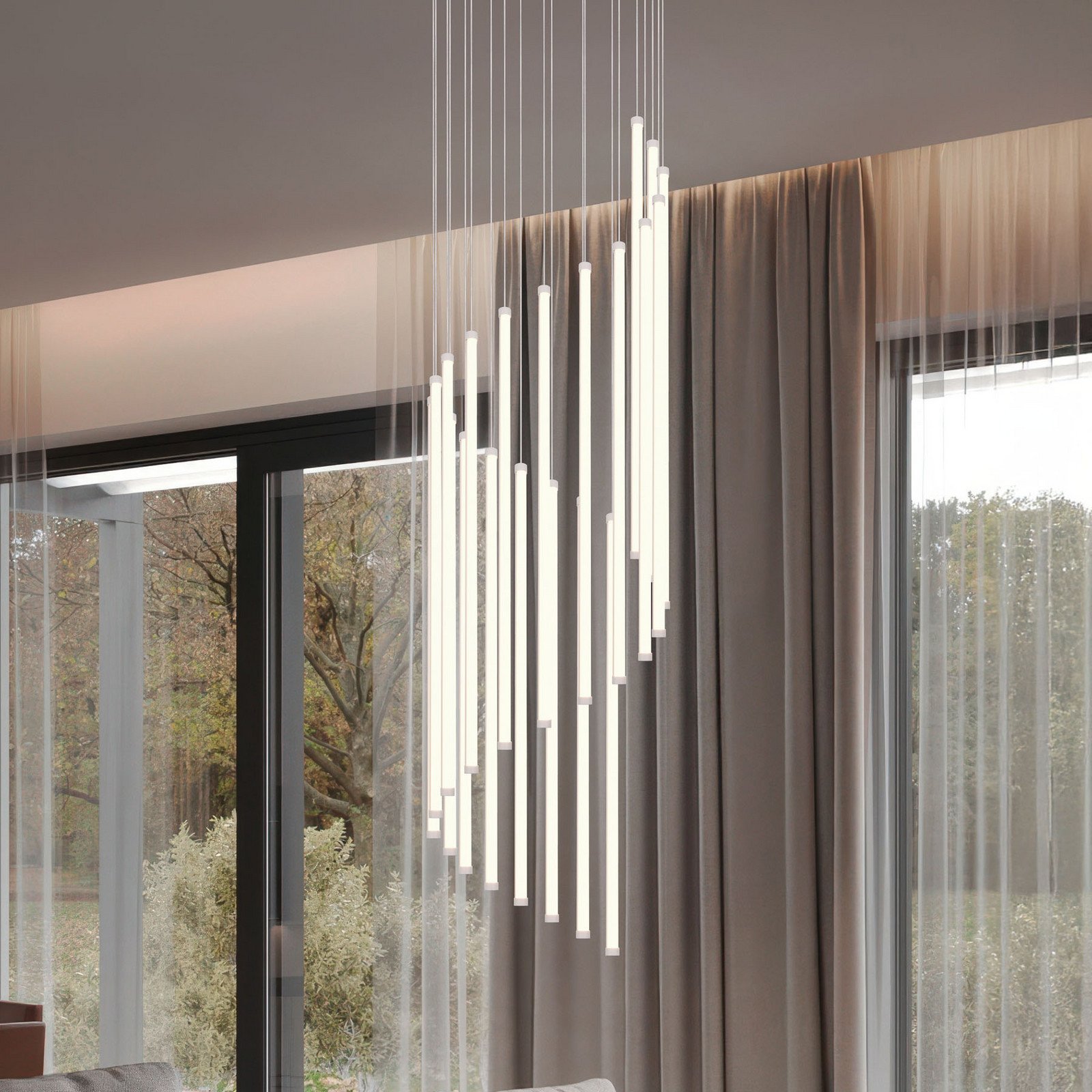 Trio Lighting Lampă suspendată LED Baxter gri deschis Ø 37 cm metal CCT dimabil - Camera de zi / sufragerie - Modern