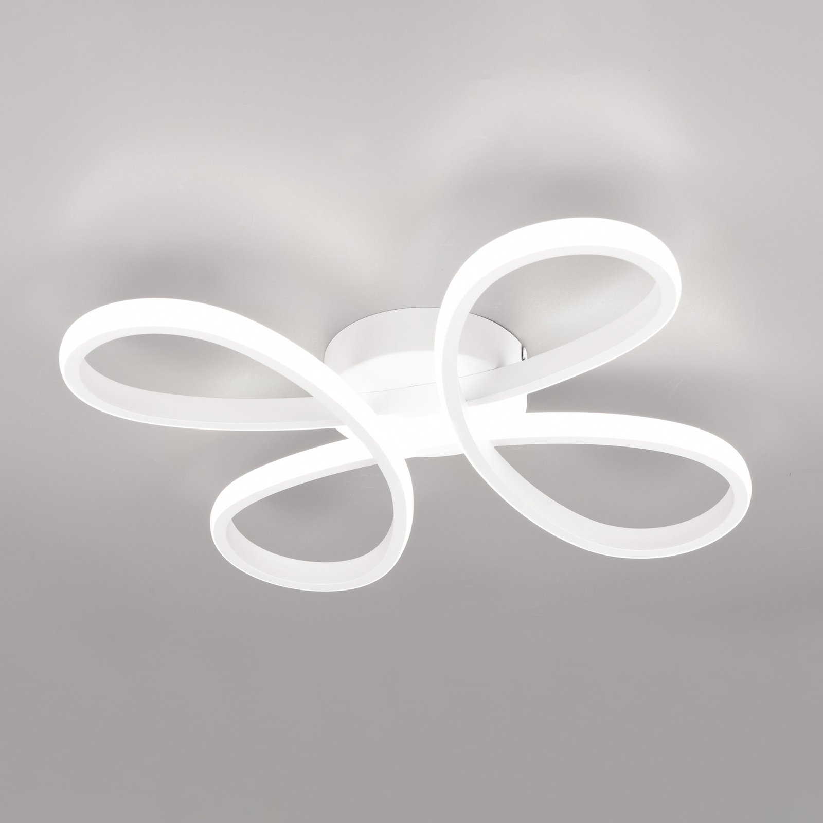 LED ceiling light Fly, matt white, 4,000 K, 40 cm x 40 cm