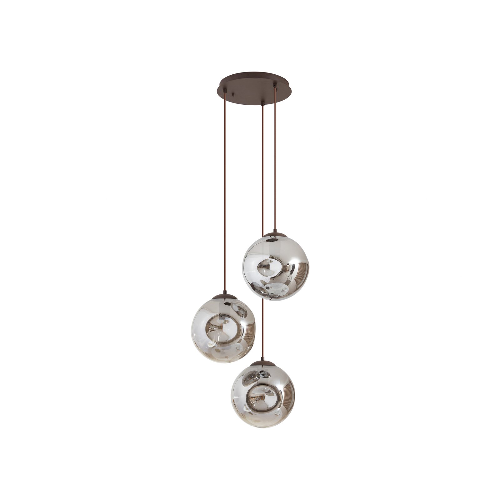 Valentina 3 Round Taklampa Smoked Grey/Coffee - Lindby